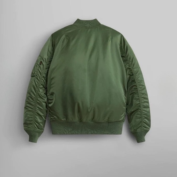 ALPHA INDUSTRIES MA-1 BOMBER JACKET, UNISEX SIZE MM/WL, SAGE - Picture 11 of 11